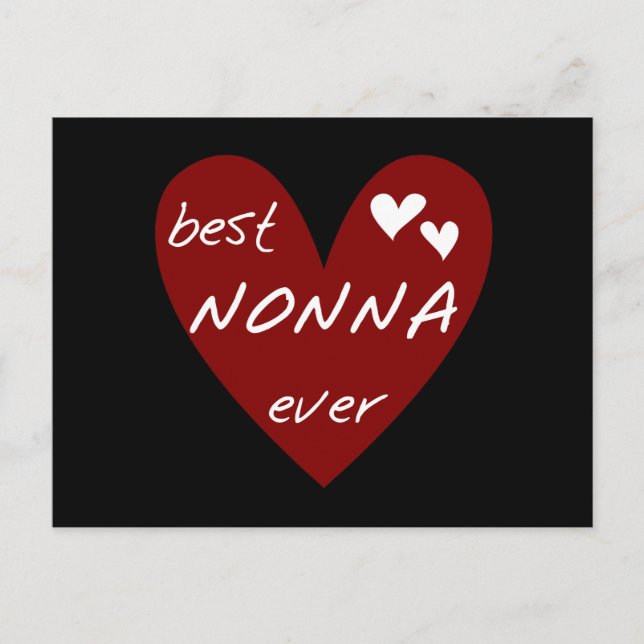 Rotes Herz beste Nonna überhaupt T - Postkarte (Vorderseite)