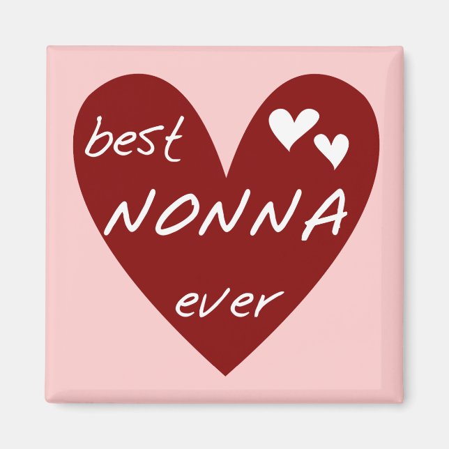 Rotes Herz beste Nonna überhaupt T-Shirts Geschenk Magnet (Vorne)