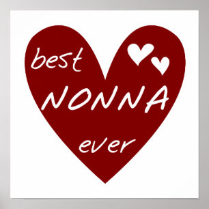 Rotes Herz beste Nonna überhaupt T-Shirts Geschenk Poster