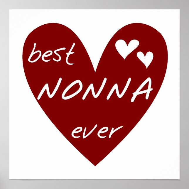 Rotes Herz beste Nonna überhaupt T-Shirts Geschenk Poster (Vorne)