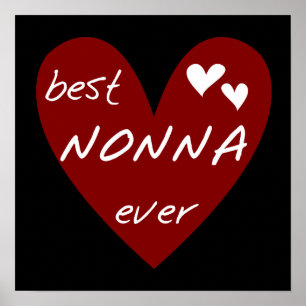 Rotes Herz beste Nonna überhaupt T-Shirts Geschenk Poster