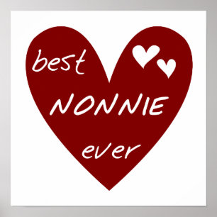 Rotes Herz beste Nonnie überhaupt T-Shirts und Ges Poster