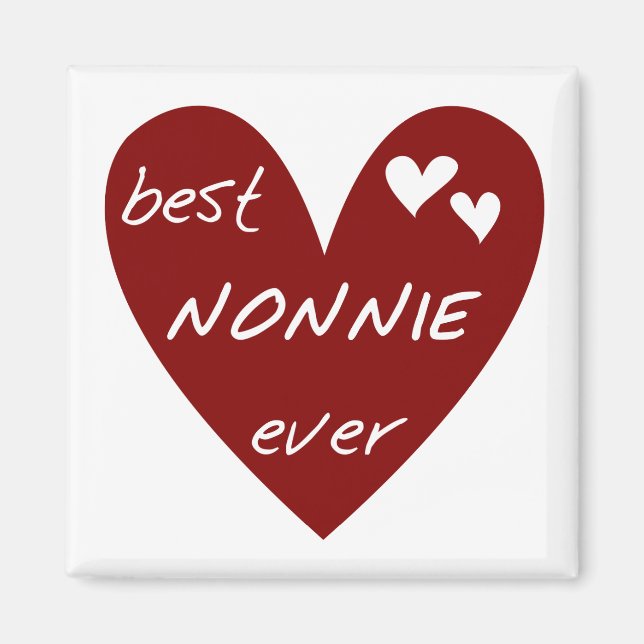 Rotes Herz beste Nonnie überhaupt T - Shirts und Magnet (Vorne)