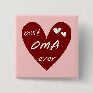 Rotes Herz beste Oma überhaupt T - Shirts und Button