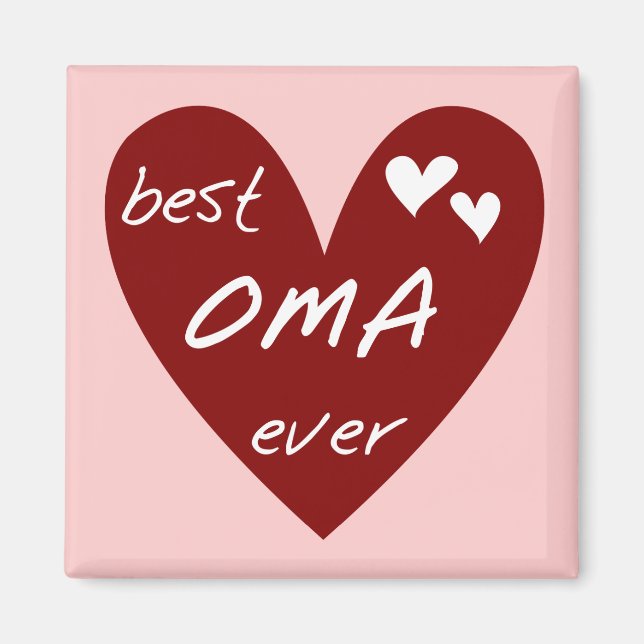 Rotes Herz beste Oma überhaupt T - Shirts und Magnet (Vorne)