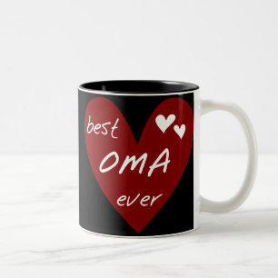 Rotes Herz beste Oma überhaupt T - Shirts und Zweifarbige Tasse