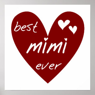 Rotes Herz-beste überhaupt T-Shirts Mimi und Gesch Poster