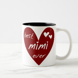 Rotes Herz-beste überhaupt T-Shirts Mimi und Zweifarbige Tasse