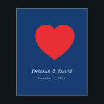 Rotes Herz Blau Moderne Minimalistische Hochzeit Flyer<br><div class="desc">Sie können die Schriftarten und Farben leicht ändern. Sie können auch Ihr Logo und das Hintergrundbild nach Belieben hinzufügen.</div>