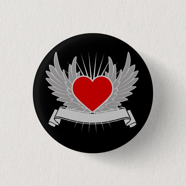 Rotes Herz Button (Vorderseite)
