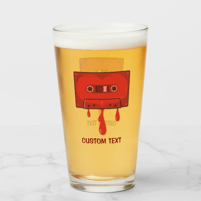 Rotes Herz Cassette Glas (Vorne (Gefüllt))