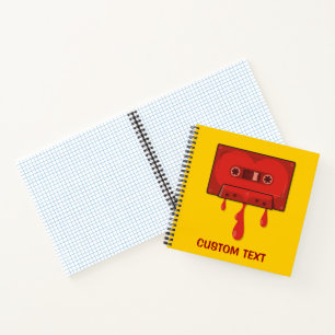 Rotes Herz Cassette Notizbuch