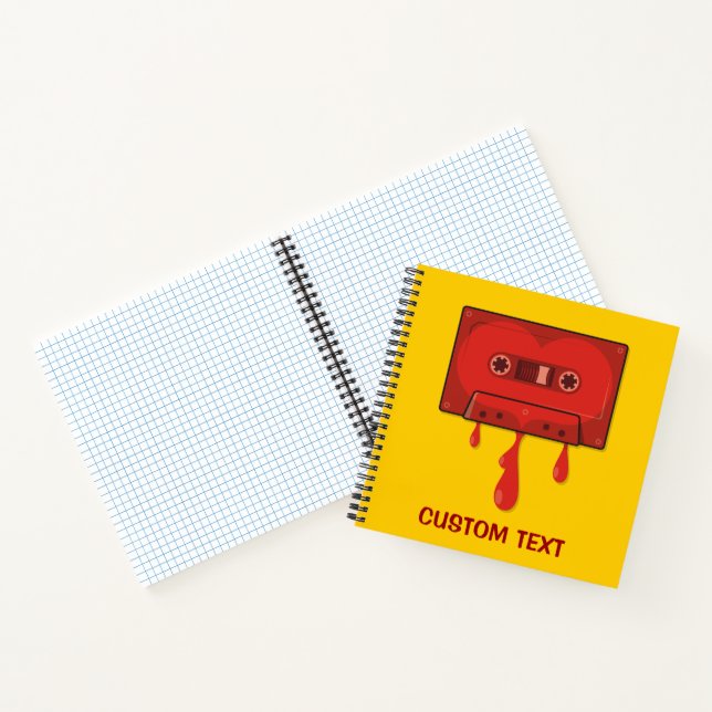 Rotes Herz Cassette Notizbuch (Innenseite)