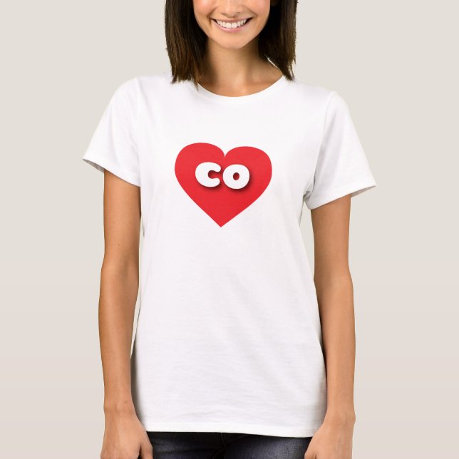 Rotes Herz Colorado - I Liebe co T-Shirt (Vorderseite)