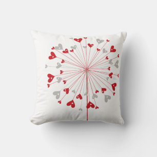 Rotes Herz Dandelion Liebe Whimsical Niedlich Cush Kissen
