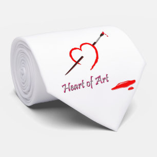 Rotes Herz der Liebe Malerei Pinselstrich Künstler Krawatte