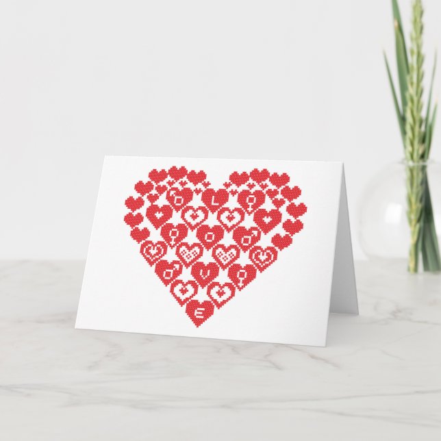 Rotes Herz Feiertagskarte (Vorderseite)