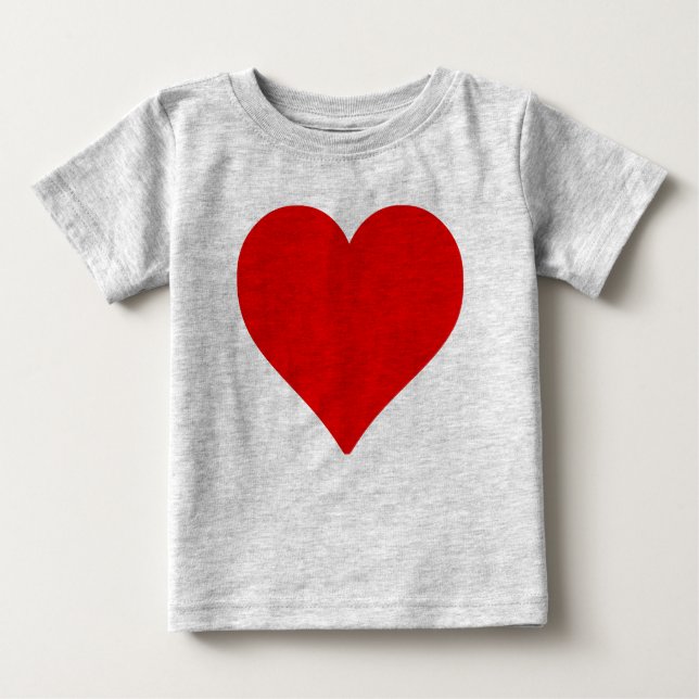 Rotes Herz Form Liebe Klassischer Minimalismus Baby T-shirt (Vorderseite)