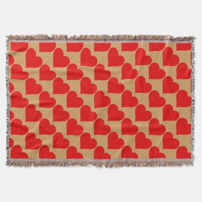 Rotes Herz Form Liebe Klassischer Minimalismus Decke (Vorderseite)