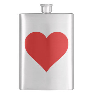 Rotes Herz Form Liebe Klassischer Minimalismus Flachmann