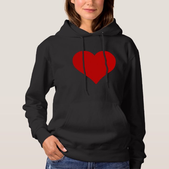 Rotes Herz Form Liebe Klassischer Minimalismus Hoodie (Vorderseite)