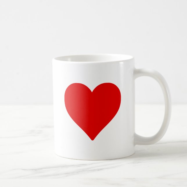 Rotes Herz Form Liebe Klassischer Minimalismus Tasse (Rechts)