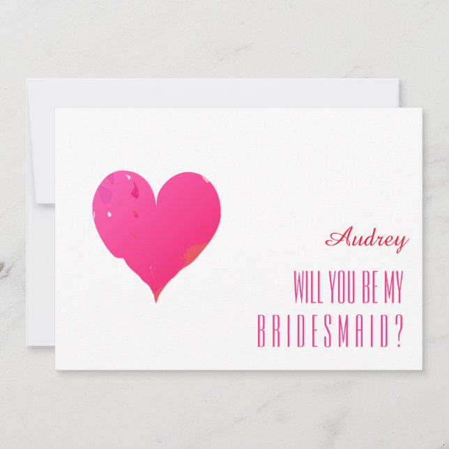 Rotes Herz Form Werden Sie meine Bridesmaid? Einla Einladung (Vorderseite)