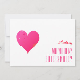 Rotes Herz Form Werden Sie meine Bridesmaid? Einla Einladung