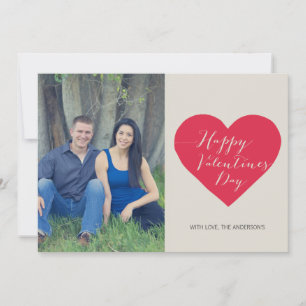 Rotes Herz Foto Valentinstag Flat Card Feiertagskarte