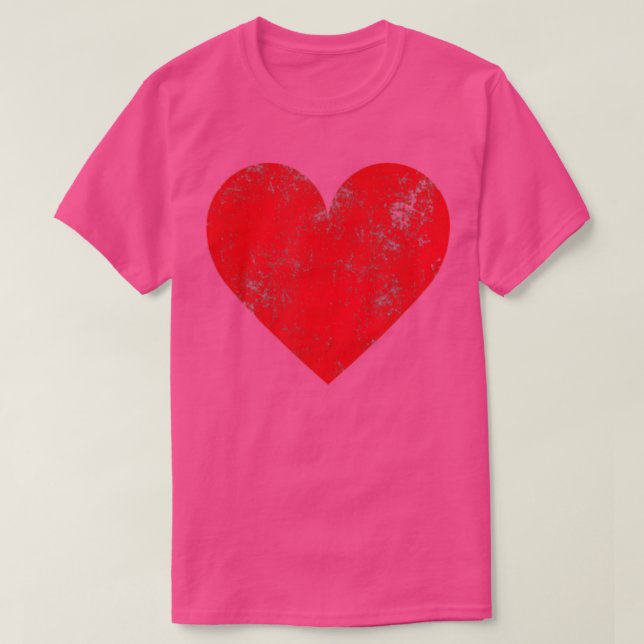 Rotes Herz Frauen Männer Kinder Liebe Niedlicher V T-Shirt (Design vorne)