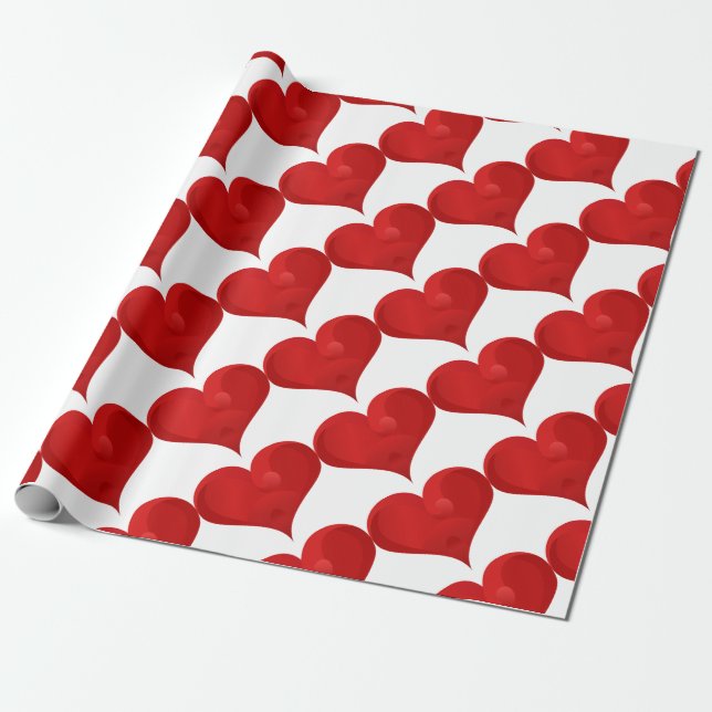 Rotes Herz für den Valentinstag Geschenkpapier (Ungerollt)
