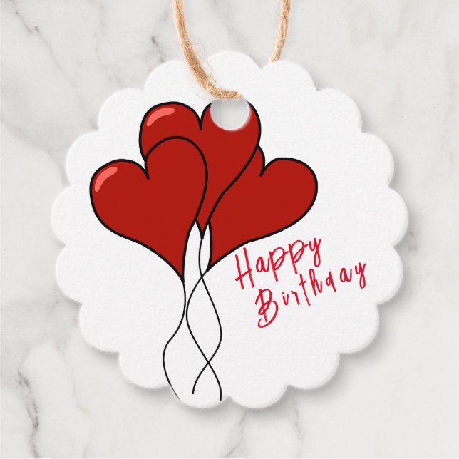 Rotes Herz Geschenkanhänger (Vorderseite)