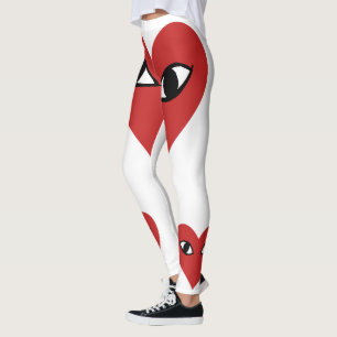 Rotes Herz-Gesicht - Herz mustert Leggings