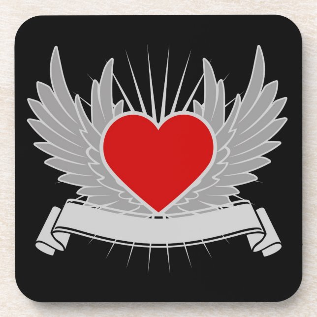 Rotes Herz Getränkeuntersetzer (Vorderseite)