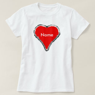 Rotes Herz gewartet für T - Shirt