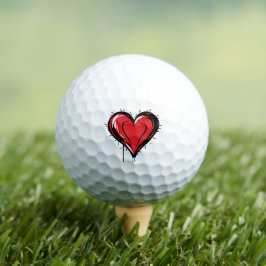 Rotes Herz - Golfball