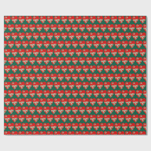 Rotes Herz-Grafik mit zerrissenen Löchern  Geschenkpapier