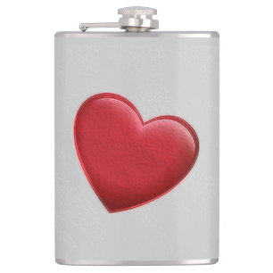 Rotes Herz Graue Trendige Liebe Hochzeit Flachmann