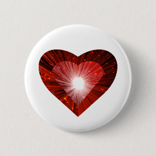 Rotes Herz "Herz"-Taste Abzeichen weiß Button