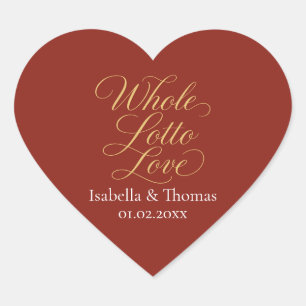 Rotes Herz Hochzeit Aufkleber Whole Lotto Love