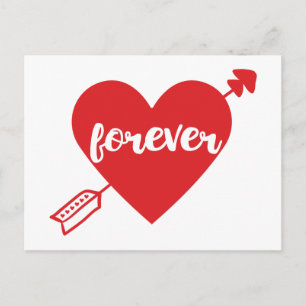 Rotes Herz Hochzeit Brautparty Liebe Verlobung Postkarte