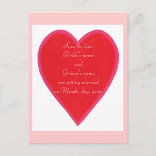 Rotes Herz, Hochzeit, Save the Date Postkarten