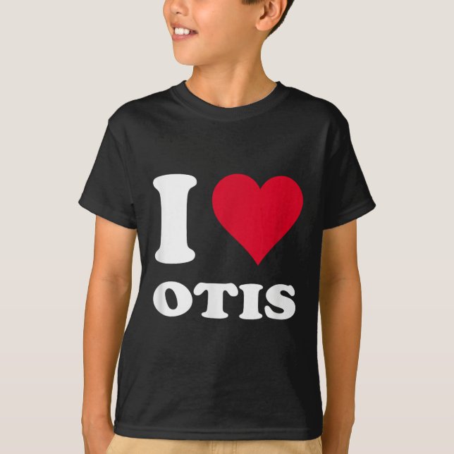 Rotes Herz I Liebe Otis T-Shirt (Vorderseite)