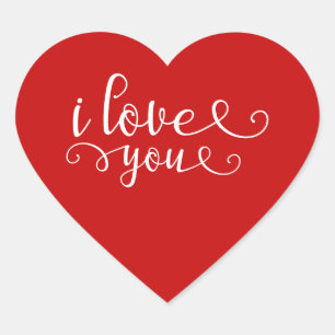 Rotes Herz I Liebe Sie Valentinstag Herz-Aufkleber