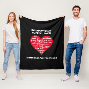 Rotes Herz KAFFEELIEBHABER Fleecedecke