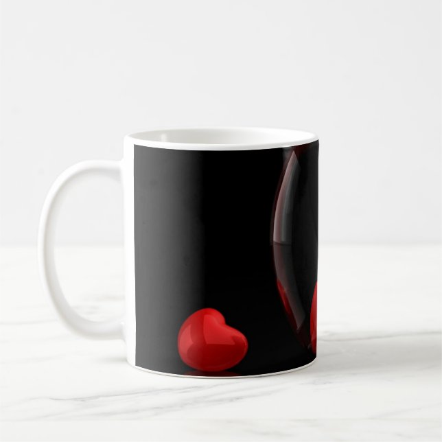 Rotes Herz Kaffeetasse (Links)