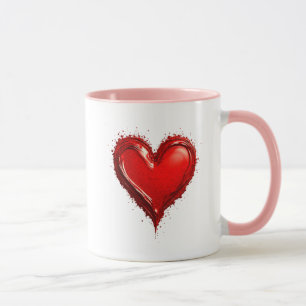 Rotes Herz, künstlerische Leidenschaft. Tasse