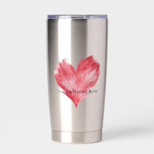 Rotes Herz Liebe Brennende Flamme Thermobecher