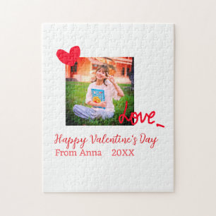 Rotes Herz Liebe Frohen Valentinstag Foto hinzufüg Puzzle