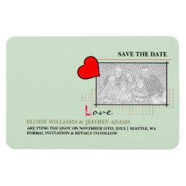 Rotes Herz Liebe Save the Date Foto Magnet